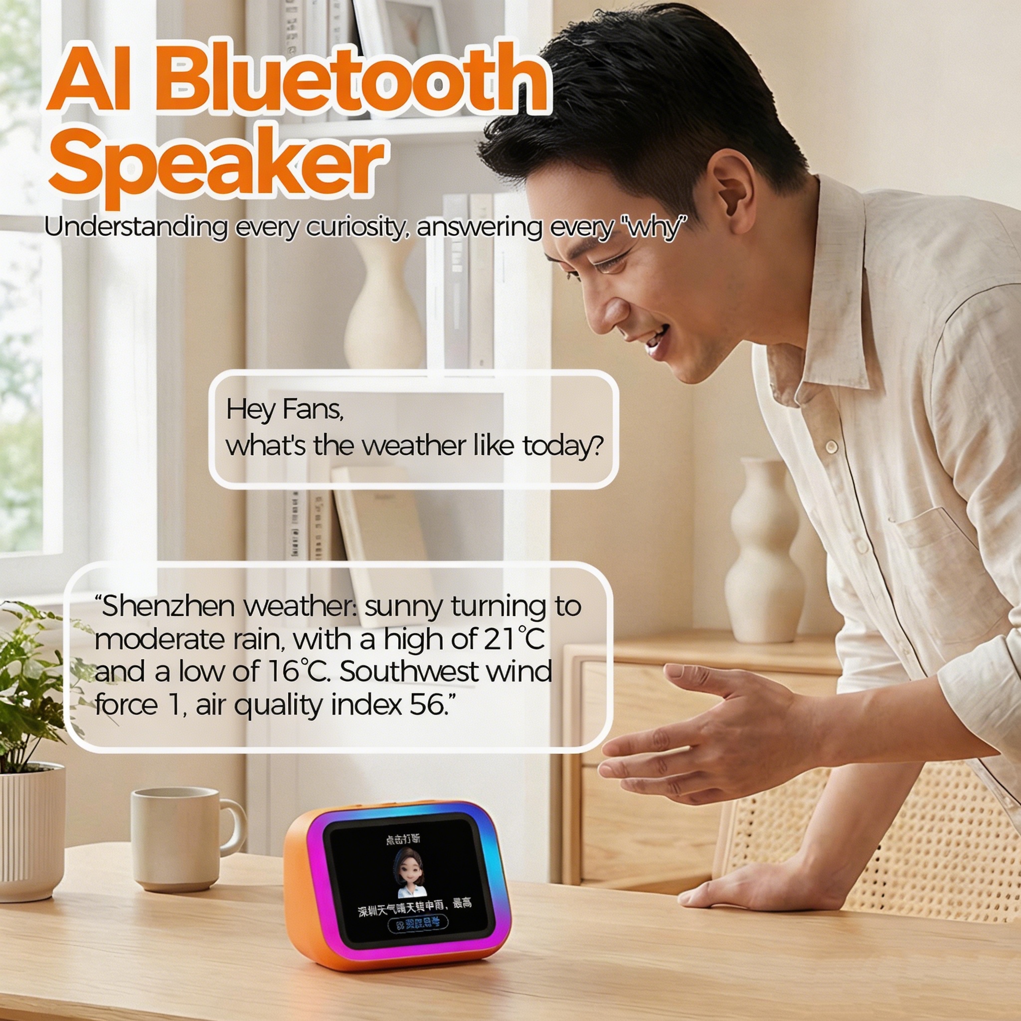 Portable Translator Device - AI Bluetooth Speaker 5.4 AI voice