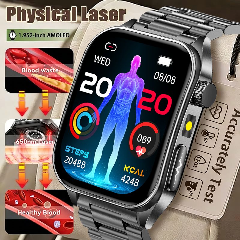 Laser Distance Measure - 2026 Men's AMOLED Smart Watch Laser