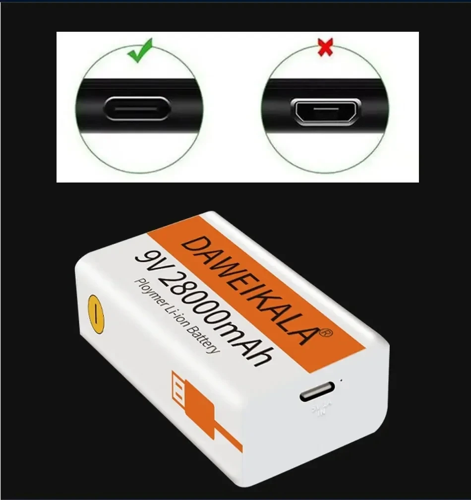9V Type-C Rechargeable Battery - Electronics And Gadgets C recensione e prezzo