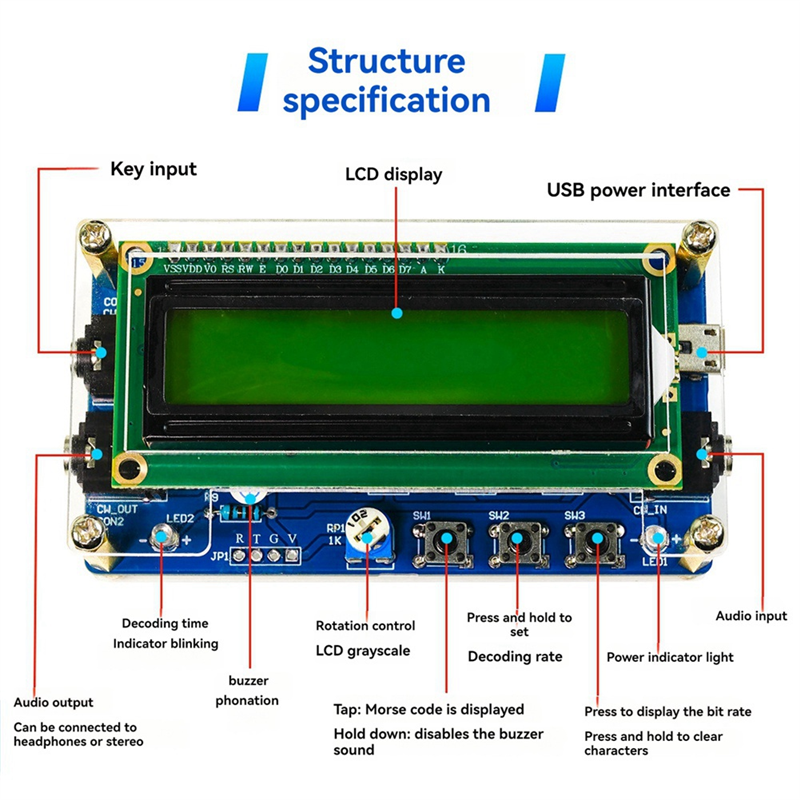ELECT-CW Morse Code Decoder Bu - Election Electronics & Gadgets Store Woocommerce Theme recensione e prezzo