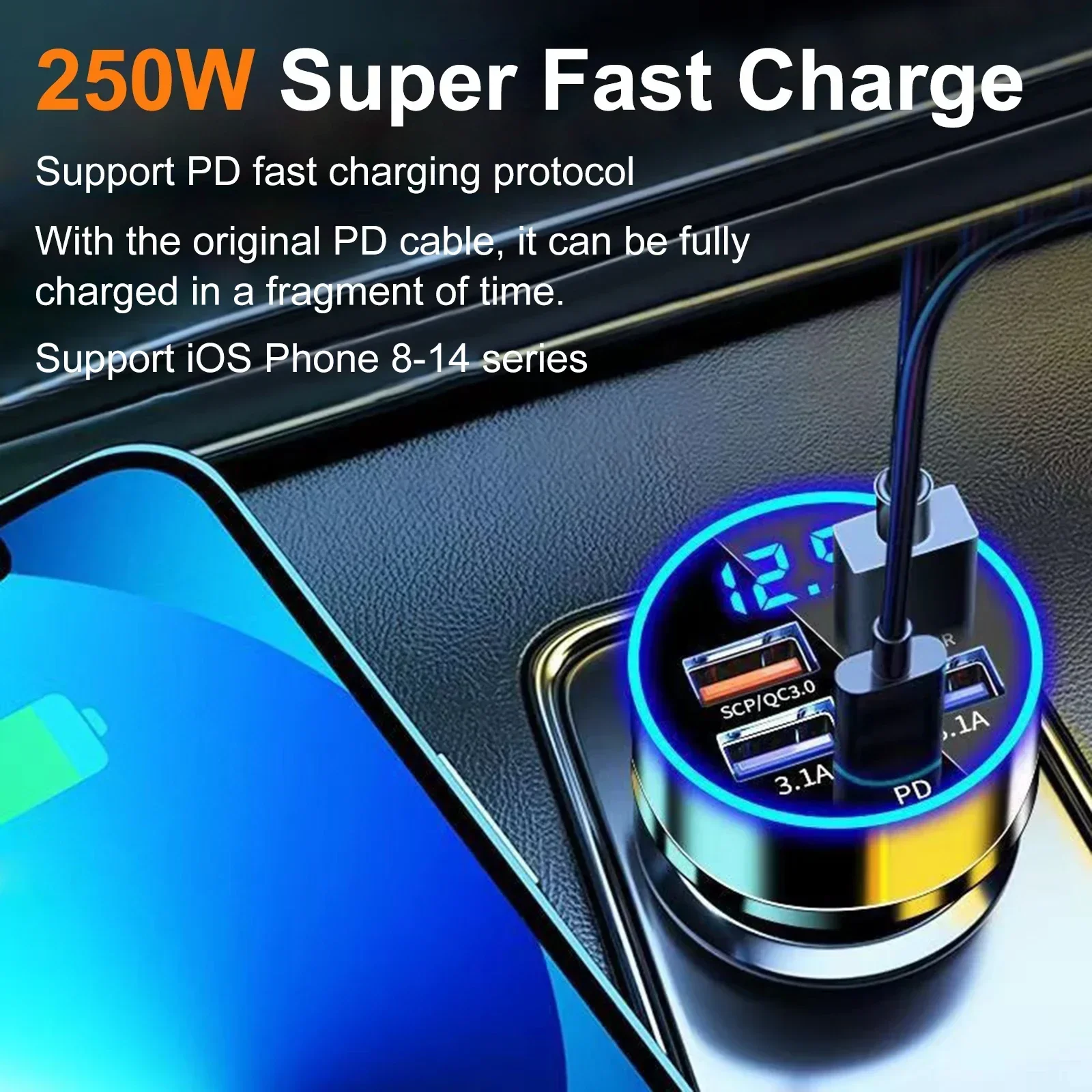 250W Super Fast Charging Car C - Election Electronics & Gadgets Store Woocommerce Theme recensione e prezzo